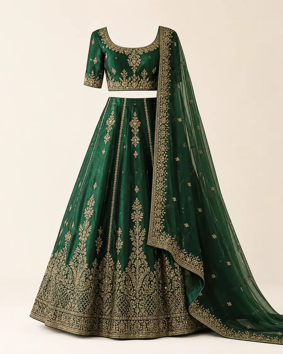 Emerald Silk Lehenga